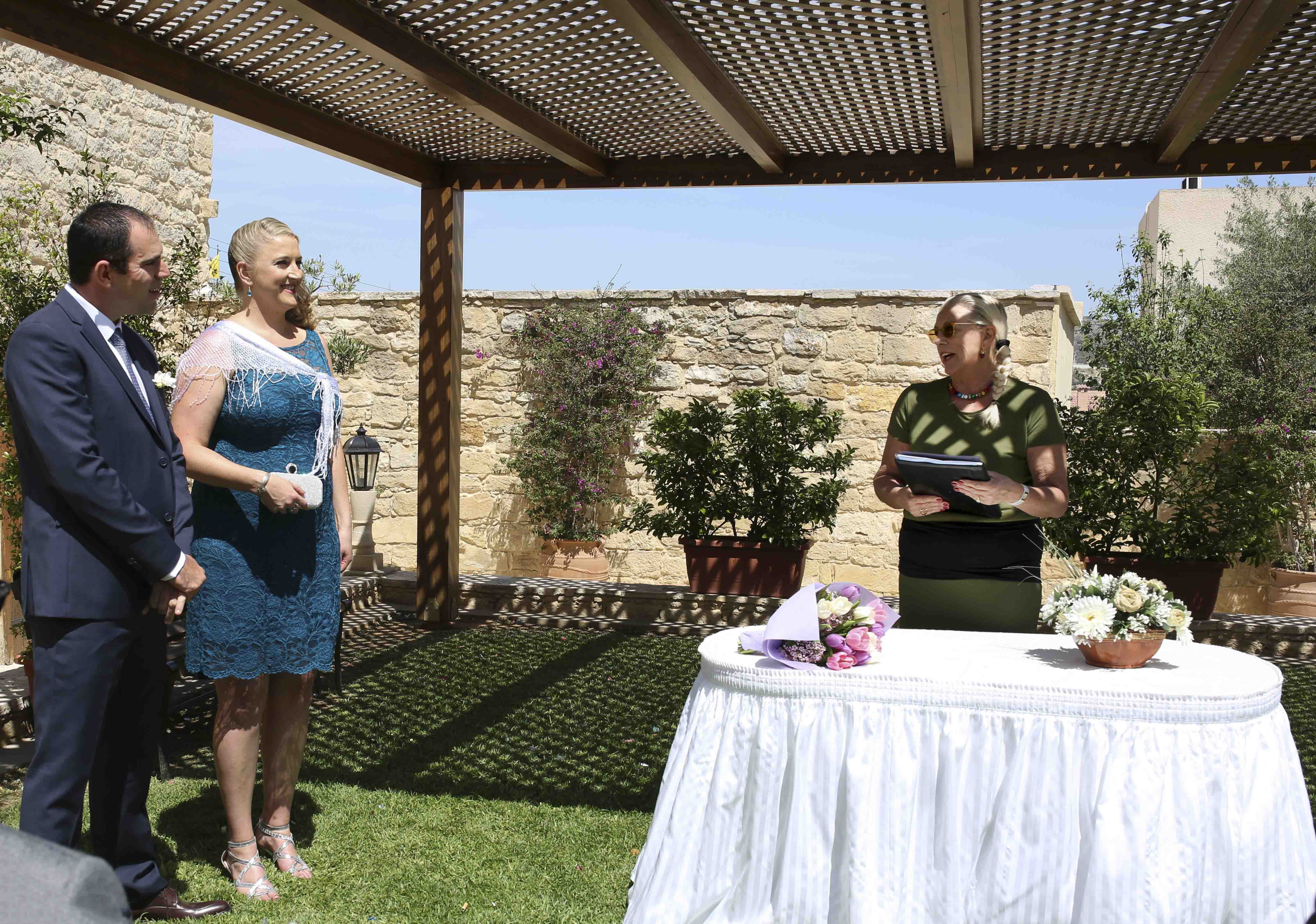 New Zealand couple Symbolic ceremony Germasoyia Cyprus