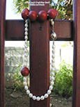 Pearls & Sponge Coral Necklace & Bracelet